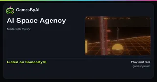Share card for AI Space Agency: listed on GamesByAI.
