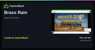 Share card for Brass Rain: listed on GamesByAI.