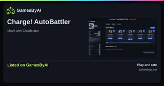 Share card for Charge! AutoBattler: listed on GamesByAI.