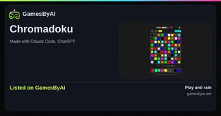 Share card for Chromadoku: listed on GamesByAI.