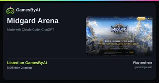Share card for Midgard Arena: listed on GamesByAI.