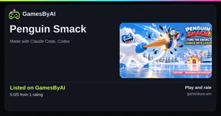 Share card for Penguin Smack: listed on GamesByAI.
