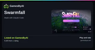 Share card for Swarmfall: listed on GamesByAI.