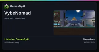 Share card for VybeNomad: listed on GamesByAI.