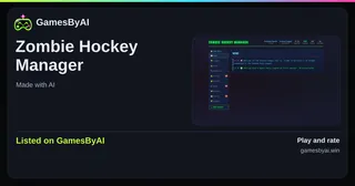 Share card for Zombie Hockey Manager: listed on GamesByAI.